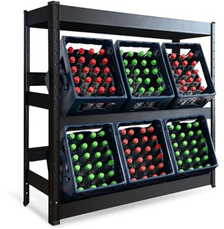 KARAT Drinks Crate Rack for 6-9 Crates (6 Crates with Shelf)