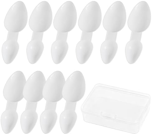 10 st 2,5/5 ml dubbelsidig sked, plastskedar återanvändbara, hemmakontor utomhus användningssked, för att brygga medicinens kraft, flingor, mjölk, kaffe