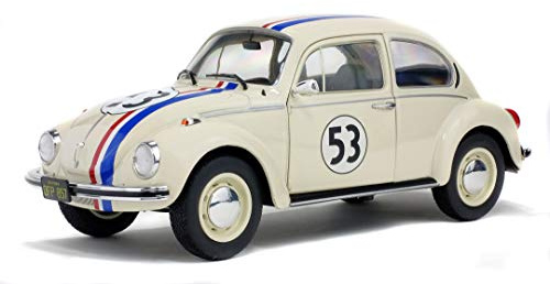 Solido VW Käfer 1303 Racer #53 (beige) – Hochwertiges Diecast Modellauto im Maßstab 1:18, legendärer Kult-Käfer für Sammler & Filmfans