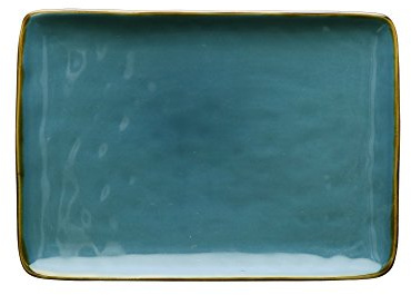 Thun Rose & Tulipani - Vassoio Rettangolare Blu, Set da 2 pz - Arredo Casa, Cucina - Linea Concerto di Colori - Ciotole Cucina - Stoneware - Ø 27; 19 cm