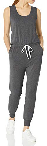 Amazon Essentials Mono de vellón de rizo para mujer (disponible en tallas grandes), carbón jaspeado, talla XL