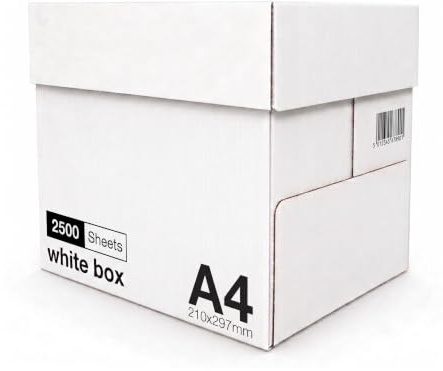 Value Plus Copier A4 Paper 2500 Sheets Per Ream 75gsm Carton, Bright White Printing Paper for Laser, Inkjet and Copier, Multipurpose A4 Printer Paper for Home, Office and Classroom