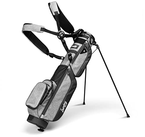 Sunday Golf Loma XL Tasche – Leichte Golftasche mit Gurt und Ständer – Leicht zu tragende Pitch n Putt Golftasche – Par 3 und Executive Courses, 3,4 Pfund (Heidegrau)