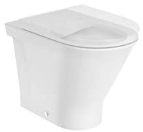 Roca A3470N7000 - Taza Rimless adosada a pared con salida dual para inodoro de tanque alto, tanque empotrable o fluxor The Gap Rund, color Blanco