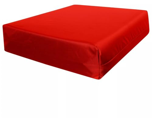 Waterproof Wheelchair Cushion with Memory Foam, Pressure Relief Seat Pad (Red, 16'' X 16'' X 3'')