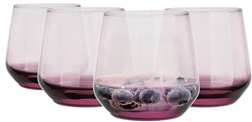 Glasmark KROSNO, 430ml, juego de 4, vasos largos, vasos para beber, vaso alto, vasos de agua, cóctel, perfecto para el hogar, restaurantes y fiestas, juego de vasos, forma clásica