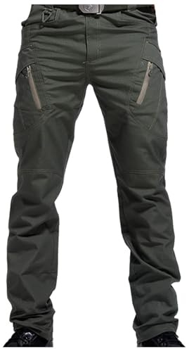 Dmmtot Arbeitshose für Herren, taktische lange Hose, gerades Bein, Outdoor, Wandern, lange Hose, dehnbar, winddicht, Klettern, Camping, Größe M-5XL, grün, M