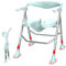 Chaise de Douche Pliante, Chaise Douche Personne âgée, Capacité de Charge Maximale 150 kg, Accoudoirs Rabattables, Tabouret de Douche Péglable en Hauteur sur 5 Niveaux (Siège en U)