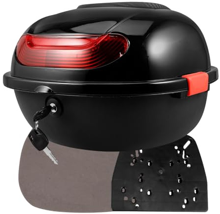 TOPPERFUN Maletero Moto Resistente PP con Respaldo Baúl Trasero para Almacenamiento Seguro y Fácil Instalación Motocicletas