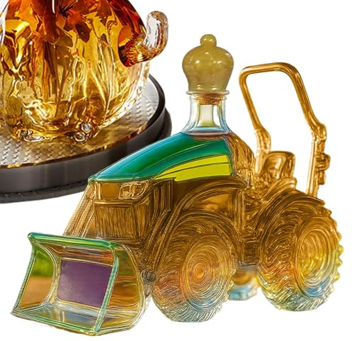 Botellas de whisky, decantador de vino 3D en forma de tractor, decantador decorativo para bar, hogar, amantes del whisky