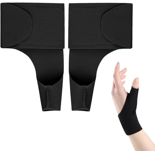 SOGHO 2 Stücke Daumensattelgelenk Bandage,Daumenbandage Rechts & Links,Elastische Daumen Handgelenkschiene Kompressionshülse,Schnappdaumen Bandage Für Handgelenk Sport Sehnenscheidenentzündung