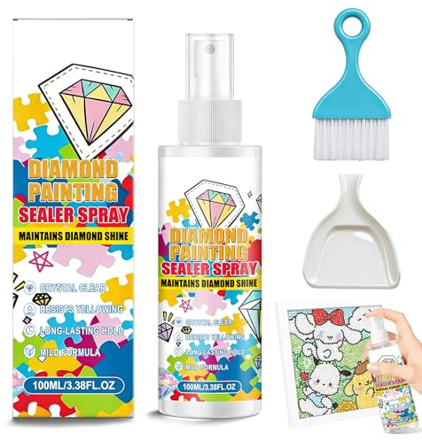Daozhogo Diamond Painting Versiegelung Spray 100ml, Diamond Painting Kleber Inklusive Bürste Ablagefach, Diamantmalerei Sprühversiegelung Sealer