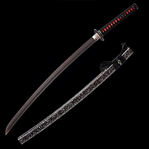 Naturlig rosenträKatana, handgjord samurajsvärd i trä med mantel, bokken för visning, cosplay-samling och Kendo-träning