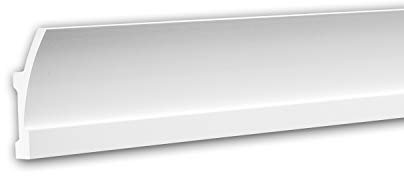 PRO[f]home® - Eckleiste 150621 Zierleiste für indirekte Beleuchtung Stuckleiste Modernes Design weiß 2 m Profhome