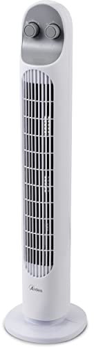 Ardes - AR5T801 Ventilateur vertical réglable avec 3 intensités de vitesse et oscillation de la tour et minuterie intégrée Ventilateur sur pied u de table Blanc