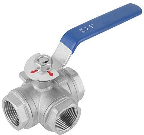 1-teiliges Kugelventil DN25 Edelstahl Dreiwegeventil L-Typ Innengewinde 1 Zoll