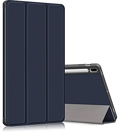 TOPCASE Fodral passar Samsung Galaxy Tab S7 Fe 12,4 tum surfplatta (SM-T730/T736/T970/T975), smalt magnetiskt fodral med pennhållare för Galaxy Tab S7 Plus surfplatta, mörkblå