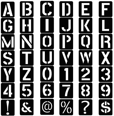 WUDQIJI Buchstabennummer Vorlage 42 Stück Buchstaben Schablone Kunststoff Schablonen Stencils for Letters Letter Templates Stencil Alphabet Schablonen Buchstaben Zahlen Zeichen
