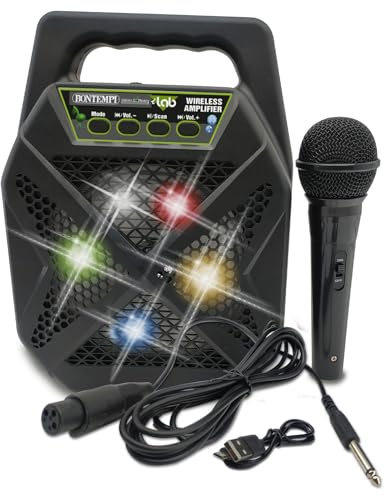 Bontempi | SonicSync - L’Amplificateur Sans Fil avec Microphone Dynamique à Effet Eco pour un Soundcheck Parfait !