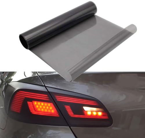 Auto Scheinwerfer Folie Licht Tönungsfolie, Hellschwarz Aufkleber Selbstklebende Rückleuchten Folie Aufkleber für Auto Scheinwerfer, Nebelscheinwerfer, Rücklicht, 30 x 200 cm, 1 Stück