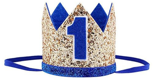 VAEIORP 1 pcs Corona de cumpleaños 1 año Sombrero de 1er cumpleaños para niños Tocados para niños y niñas ¡genial para fiestas