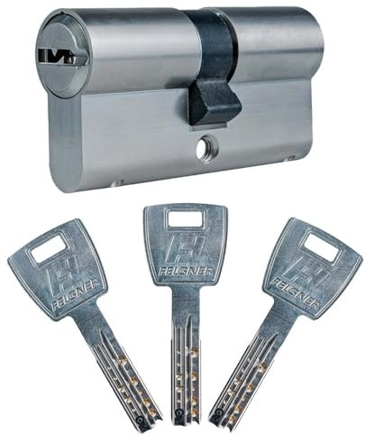 FELGNER Cylindre double Dolomit | cylindre de fermeture de haute qualité | cylindre de profil | protection contre le perçage et contre l'arrachement | avec 5 clés et carte de sécurité - 30/30
