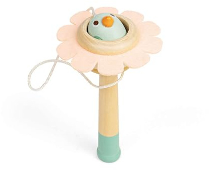 Bigjigs Toys Flower Ball & Cup Game (Bird) - Classic Wooden Toy, Pocket Money Gifts For Girls & Boys, Kids Party Bag Fillers, Age 3 Years Old +