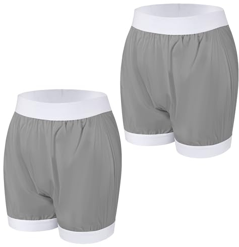 Carer 2 st blöjor för vuxna skydd för inkontinens tvättbara läckagesäkra boxershorts återanvändbara vattentäta inkontinens underkläder unisex grå M