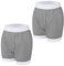Carer 2 Stück Inkontinenz-Auslaufsichere Unterwäsche Boxershorts für Erwachsene Plastik-Windelhülle Waschbare Wiederverwendbare Wasserdichte Inkontinenzunterwäsche Boxershorts Unisex Grau Größe M