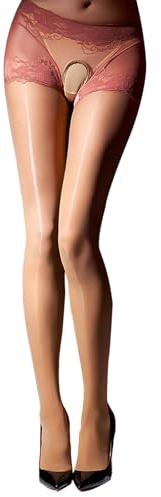 KANYULOVE Collants Femme Brillants Collant Huileux 8 Deniers Sexy Sans Couture Collant Infilable Femme