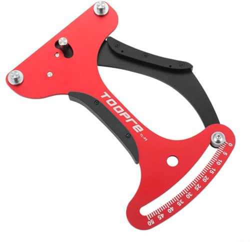 Entgoinggo Misuratore di tensione dei raggi della bicicletta, strumento di misurazione per riparazione ruote di bici da strada, tensiometro per tracciare la ruota della bici accurata (rosso)
