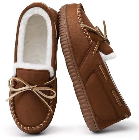 MIXIN Womens Slippers House Memory Foam Fuzzy Moccasin Slipper for Women Comfy House Shoes Indoor Outdoor