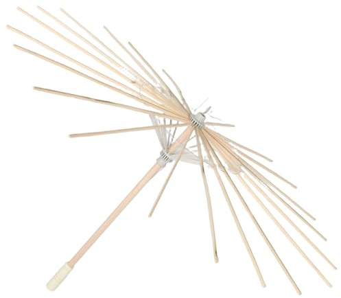ibasenice Marco De Paraguas Artesanal Soporte De Bambú Soporte De Papel De Hueso Para Sombrilla Beige