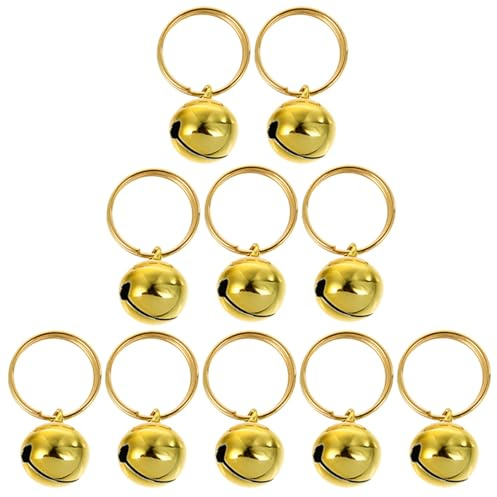 YARNOW 12pezzi Campanellini in Metallo Dorato per Collare di Cani e Gatti Ciondoli Rotondi Pendenti per Accessori per Animali Domestici Campanellini Decorativi per Collare di Animali