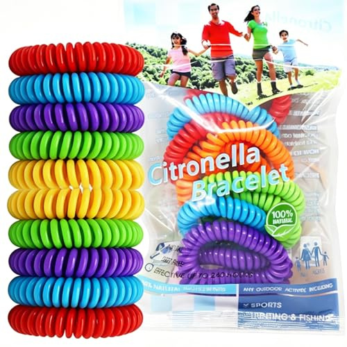 VorPrillynt Braccialetto repellente per zanzare, fascia repellente per zanzare, impermeabile, per escursionismo, campeggio, confezione da 10