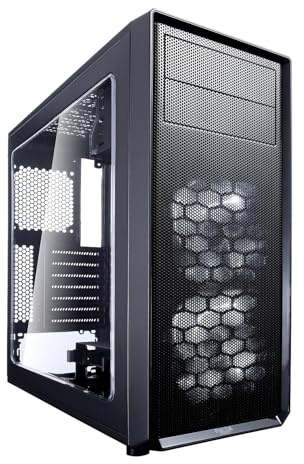 Fractal Design Focus G - Caja de computadora de Torre Media - ATX - Alto Flujo de Aire - 2 Ventiladores LED Blancos de 120 mm de la Serie Fractal Design Silent LL incluidos - USB 3.0 - Panel Lateral
