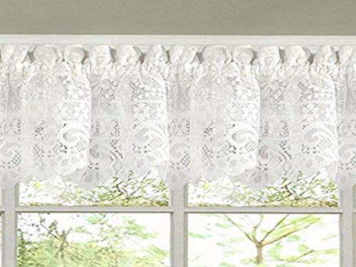 Sweet Home Collection Rideau de Cuisine en Dentelle Lourde Blanc 5,1 cm de Large x 22,9 cm de Long (Lot de 1)