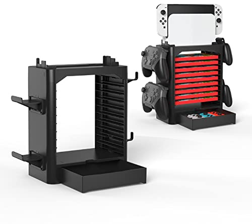 Wallfire Multi-Function Game Storage Tower Bracket Storage Holder Stand Shelf for Game Switch Disc Console Host Controller