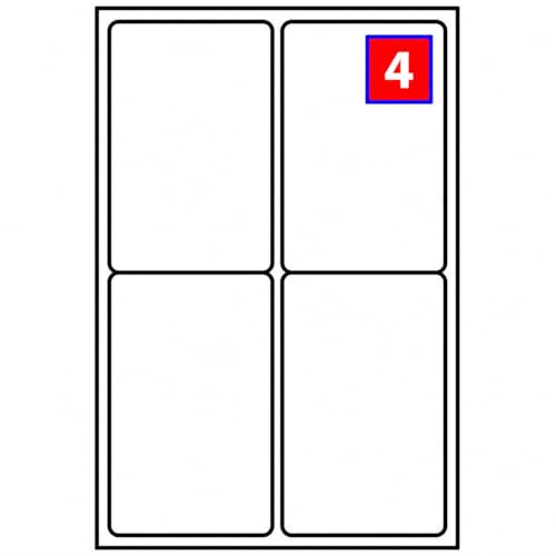 4 Labels per A4 Sheet, 100 Sheets 400 Address Labels, Self-Adhesive Shipping Labels for Parcels, Easy Peel, Jam-Free, Inkjet & Laser Printer Compatible – 99.1 x 139mm Postage Stickers
