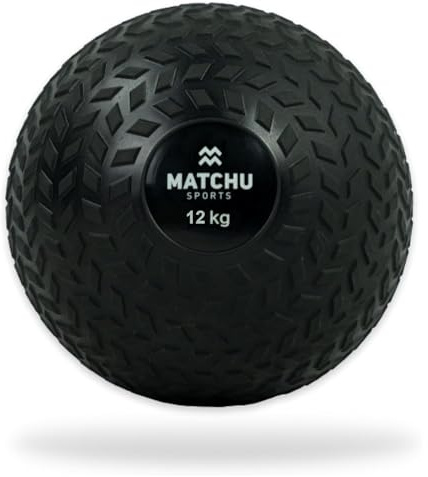 Slam ball | Slamball | 12 kg | Tyre ball | Medicinboll | För explosiva träningspass | Fitness, Crossfit, Gym | Robust design | Extra grepp | robust gummi | svart | Matchu Sports (12 kg)