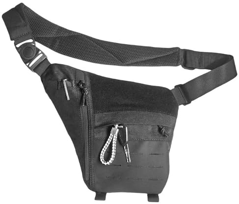 WCALULEG Tactical Sling Bag for Men Women Crossbody Anti-Theft CCW Sling Bag EDC Carry (Black)