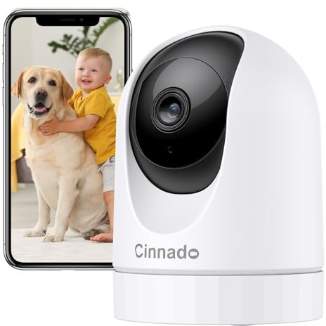 Cinnado Telecamera WiFi Interno - 2K(3MP) Videocamera Sorveglianza Interno Wi-Fi per Baby con Pan/Tilt, Rilevamento del movimento e sirena, Audio Bidirezionale, Compatibile con Alexa, D1