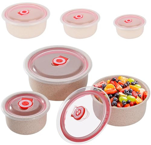 MEGYAD 3er Set Mikrowellengeschirr mit Deckel:Mikrowellengeschirr Frischhaltedosen 260/480/900ML, Mikrowellen Multischüssel Brotdose für Spülmaschine, Mikrowelle, Backofen, Kühlschrank (Aprikose)