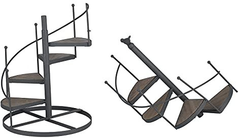 JYCRA Spiral Staircase Plant Shelf Multi Tier Wrought Iron Plant Display Rack Decorative Ladder Planter Stand for Indoor Outdoor Plants