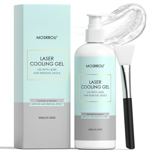 Cooling Gel for Hair Removal Device 300g Soothing Cooling Conductive Gel on Face Body Legs Arms Underarms for Woman and Men with Aloe Vera Centella Asiatica