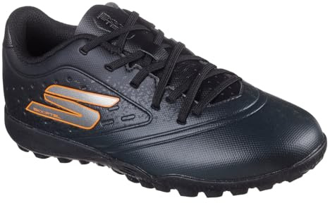 Skechers Razor 1.5 Jr Youth TF Athletic Trainers Football Shoe, Black Synthetic/Orange Trim, 5 UK