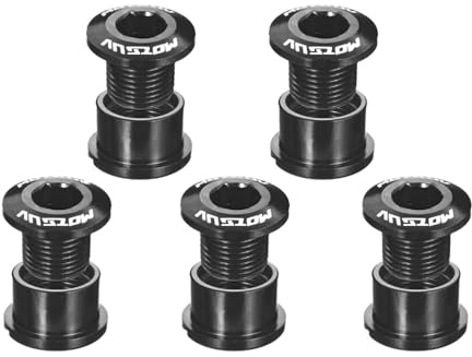 QitinDasen 5 pezzi viti singole per corona catena, lega di alluminio M8, bulloni e dadi per corona catena bicicletta (nero)