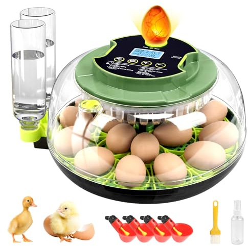APODESS 18 Egg Incubators for Hatching Eggs, Egg Incubator with Temperature Control, Humidity Display, Auto Egg Turner, Egg Candler, 2 Size Egg Trays, Digital Incubator for Chicken, Duck, Quail Eggs