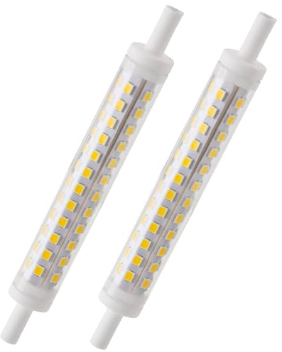 Maltvie 2 Pack R7S LED Bulb 118mm Dimmable 9W - 3000K Warm White J118 Linear Halogen Replacement - Light for Floor Uplighters, Wall Lights & Security Floodlights