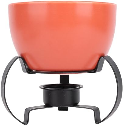 Generic Ostfondue-grytset Elegant Keramisk Smältdegel för Middagsfester, Romantiska Sammankomster 5,1 X 4,6 Tum (Orange)